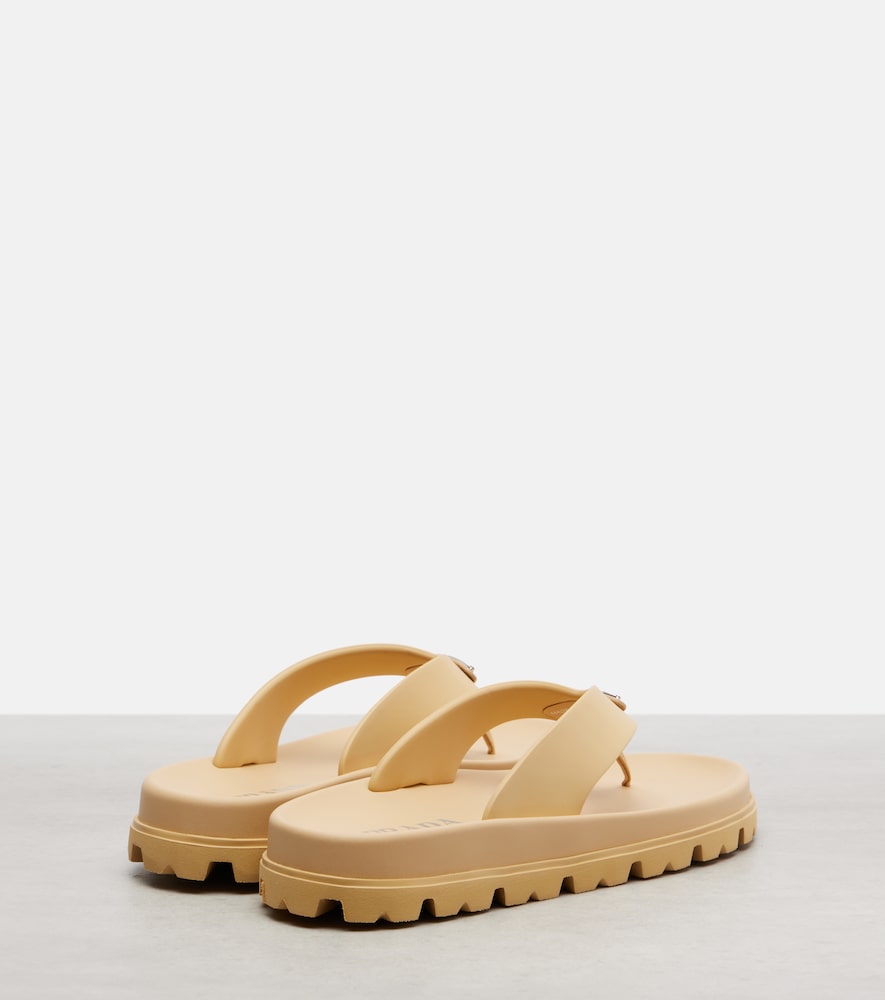 Prada Logo thong sandals (Beige) - Flat Sandals