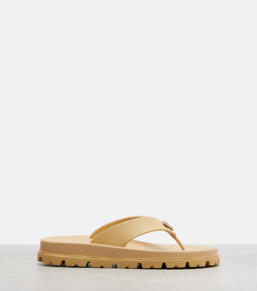 Prada Logo thong sandals (Beige) - Flat Sandals