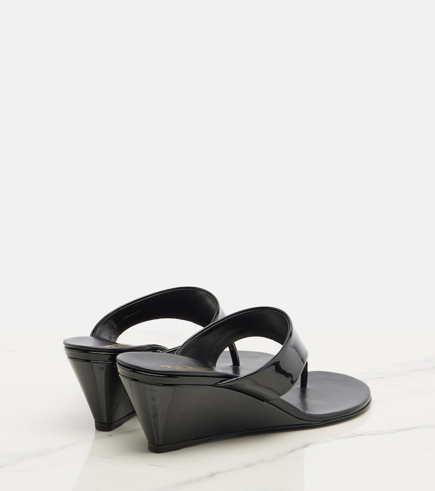 Prada Patent leather thong sandals - Black Heeled Sandals