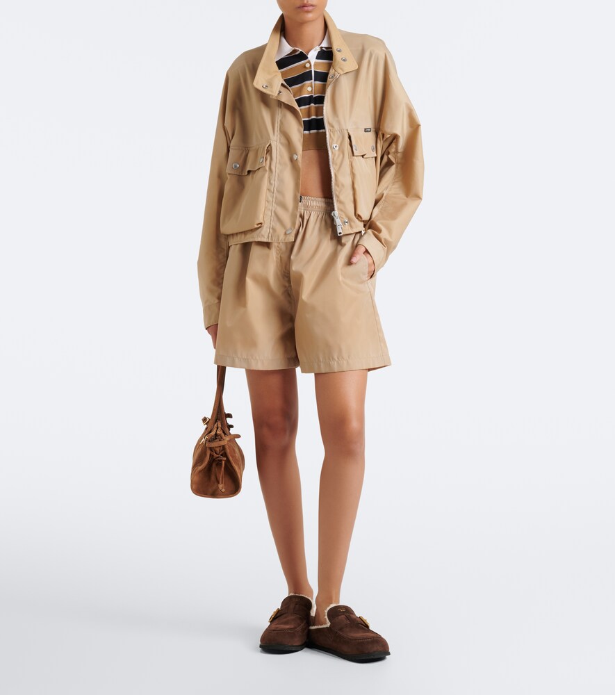 Prada Shearling-lined suede mules - Brown Mules