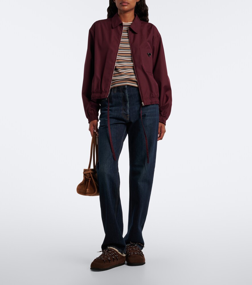 Prada Shearling-lined suede mules (Brown) - Mules