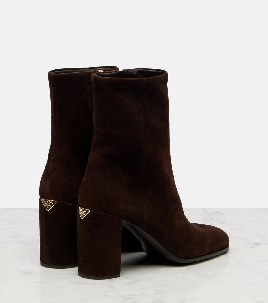 Brown Prada Suede ankle boots - Mid Heel Boots