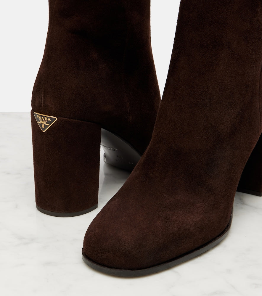 Brown Prada Suede ankle boots - Mid Heel Boots