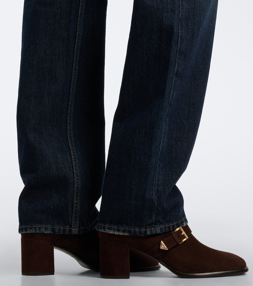 Prada Suede ankle boots - Brown Mid Heels