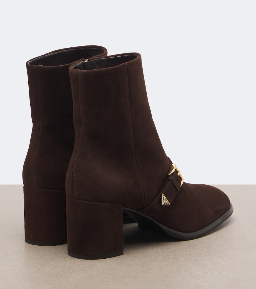 Prada Suede ankle boots - Brown Mid Heels