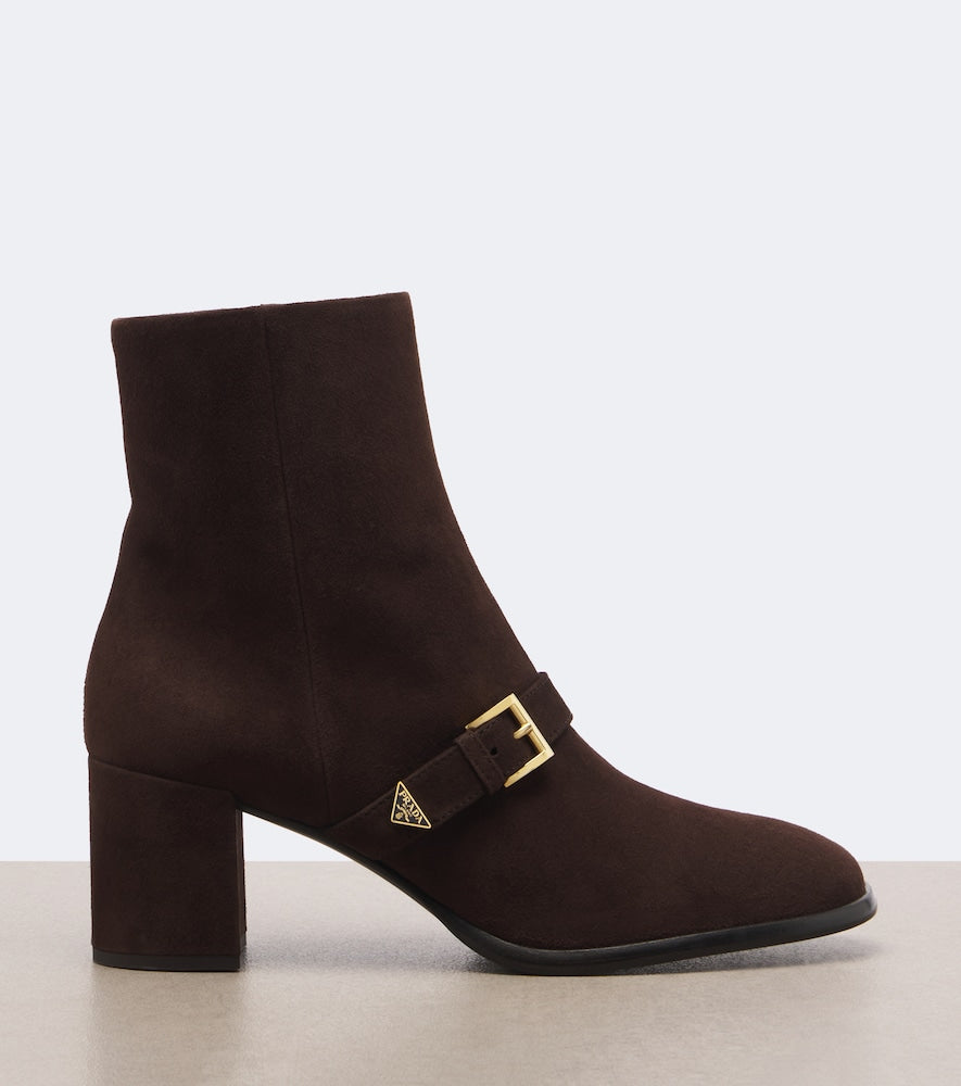 Prada Suede ankle boots - Brown Mid Heels