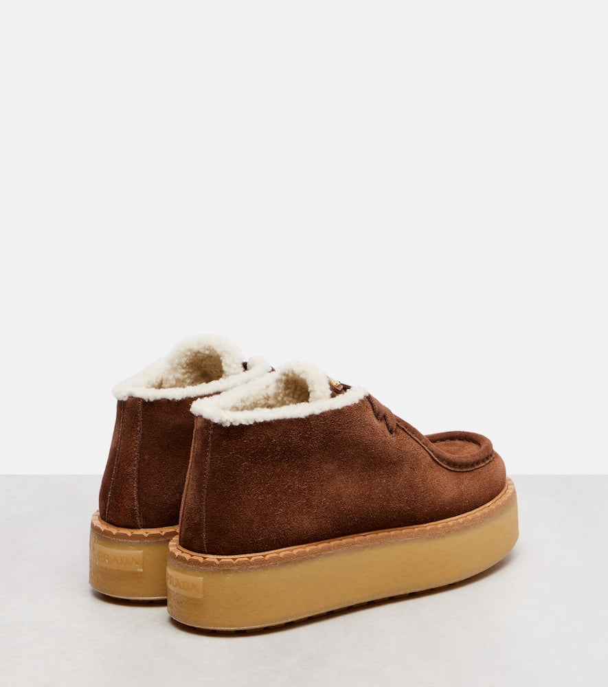 Prada Suede platform desert boots - Brown Flat Boots