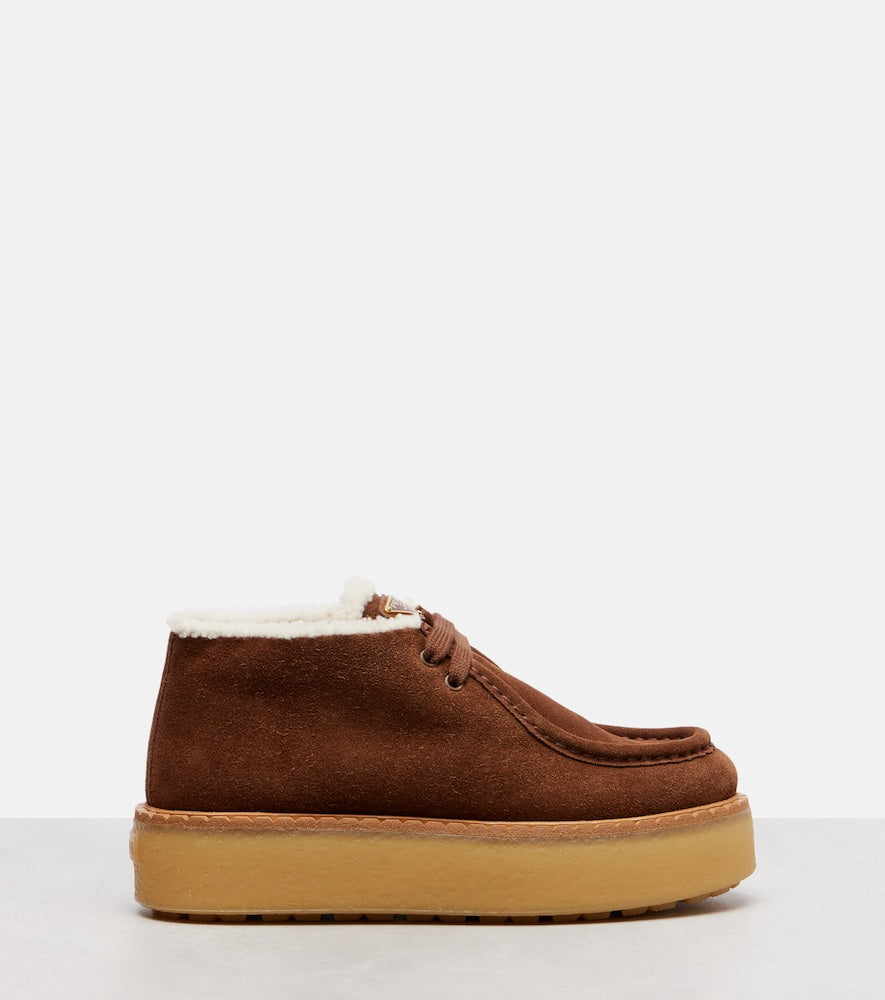 Prada Suede platform desert boots - Brown Flat Boots