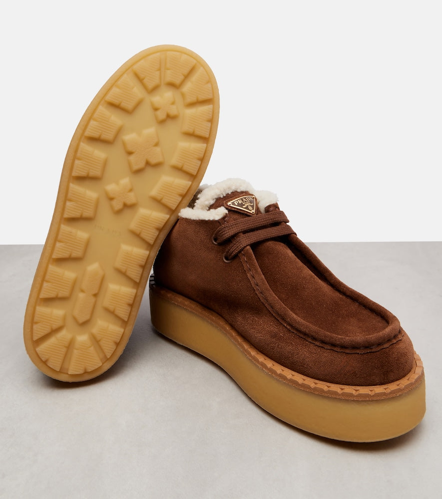 Prada Suede platform desert boots - Brown Flat Boots