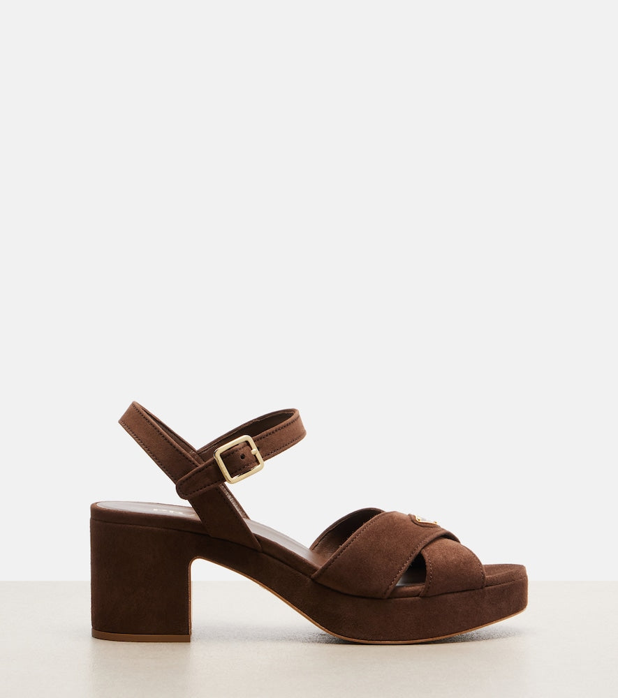 Prada Suede platform sandals - Brown Heeled Sandals