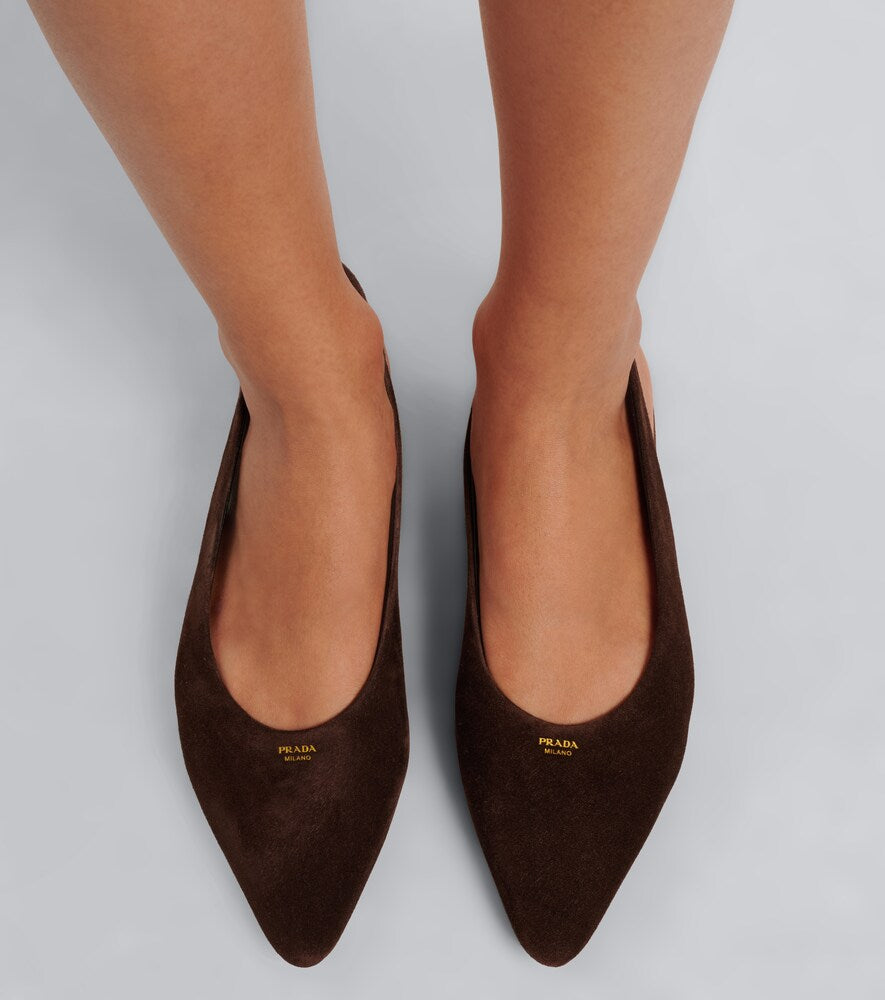 Prada Suede slingback flats (Brown) - Ballerina Flats