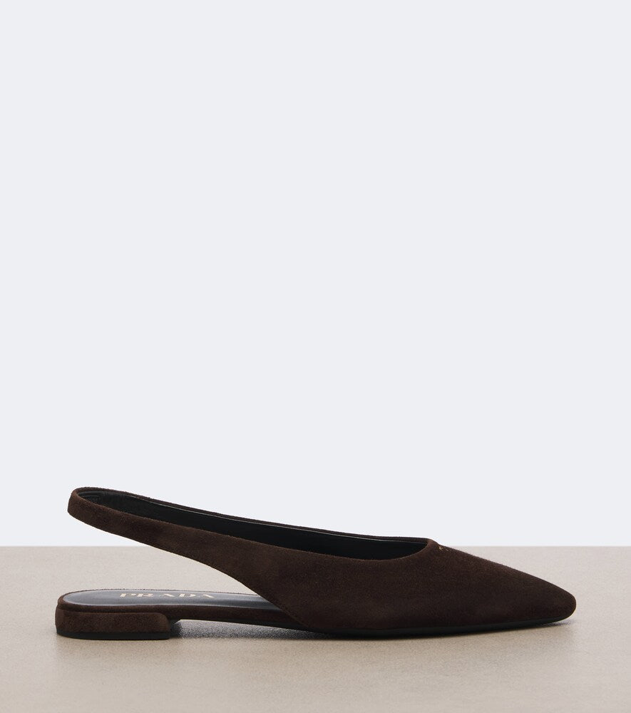 Prada Suede slingback flats (Brown) - Ballerina Flats