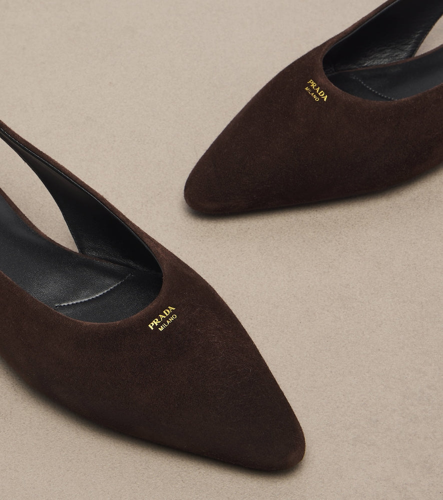 Prada Suede slingback flats (Brown) - Ballerina Flats