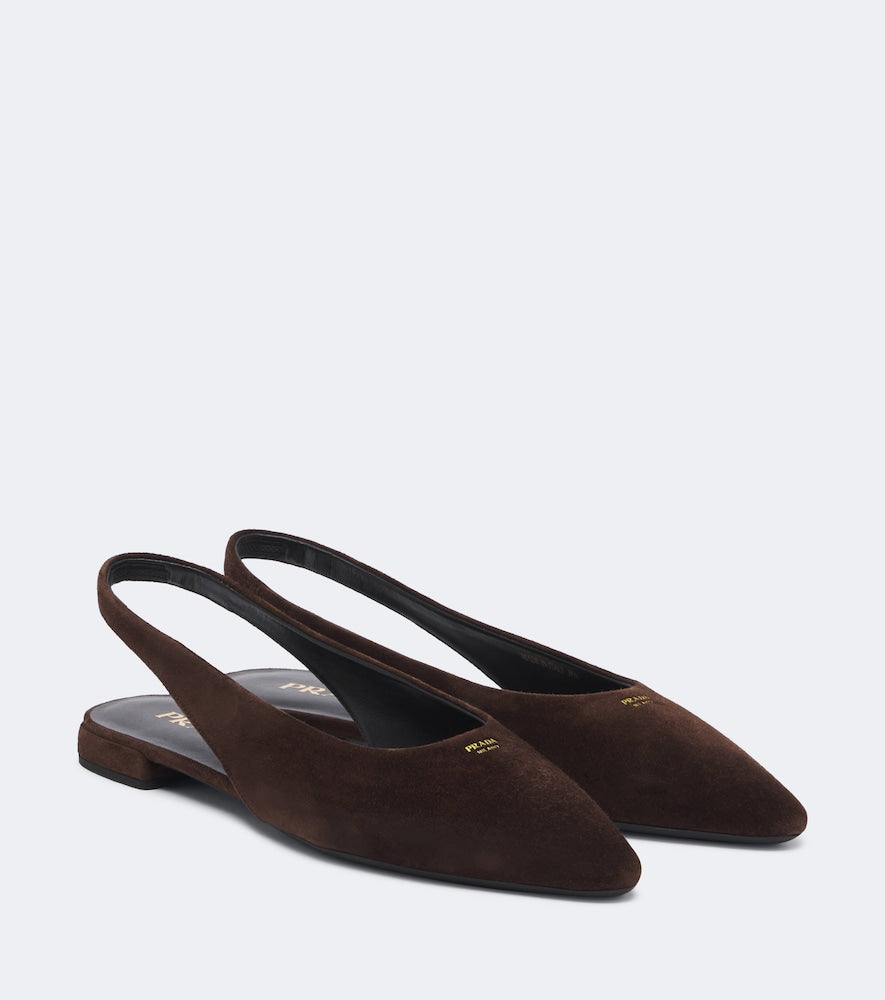 Prada Suede slingback flats (Brown) - Ballerina Flats