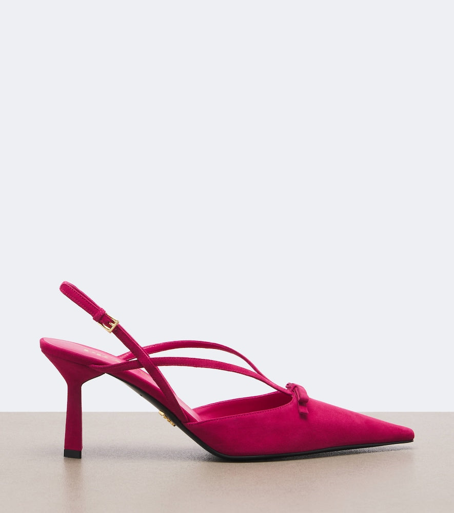 Prada Suede slingback pumps in Pink - Mid Heel Pumps