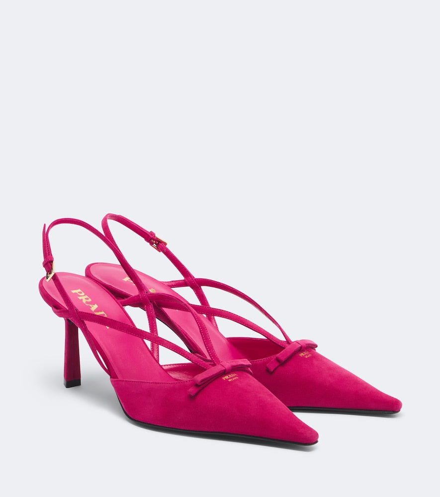 Prada Suede slingback pumps in Pink - Mid Heel Pumps