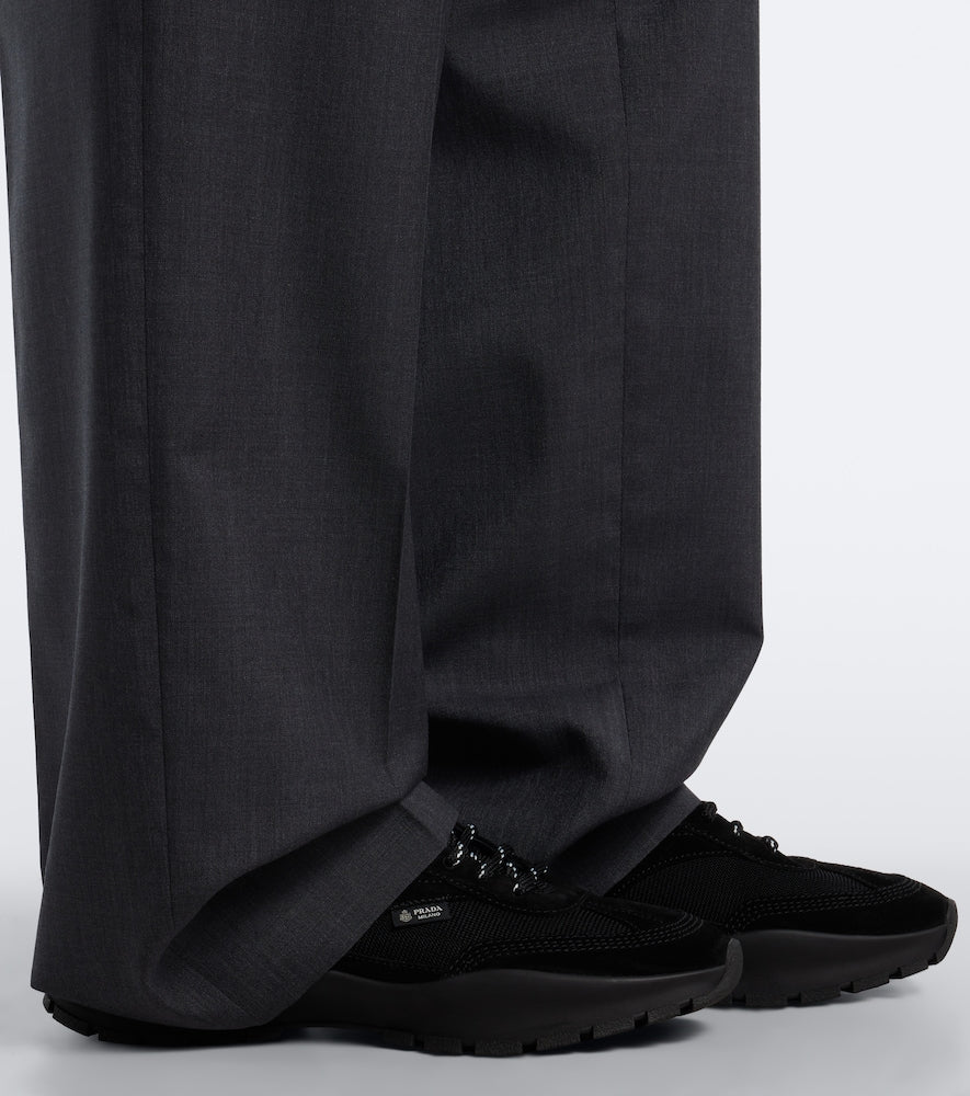 Prada Suede-trimmed sneakers - Black Low-Top Sneakers