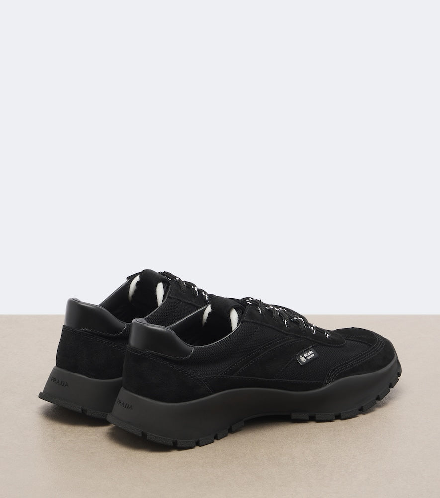 Prada Suede-trimmed sneakers - Black Low-Top Sneakers