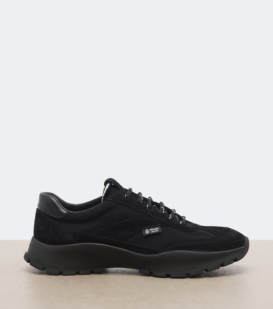Prada Suede-trimmed sneakers - Black Low-Top Sneakers