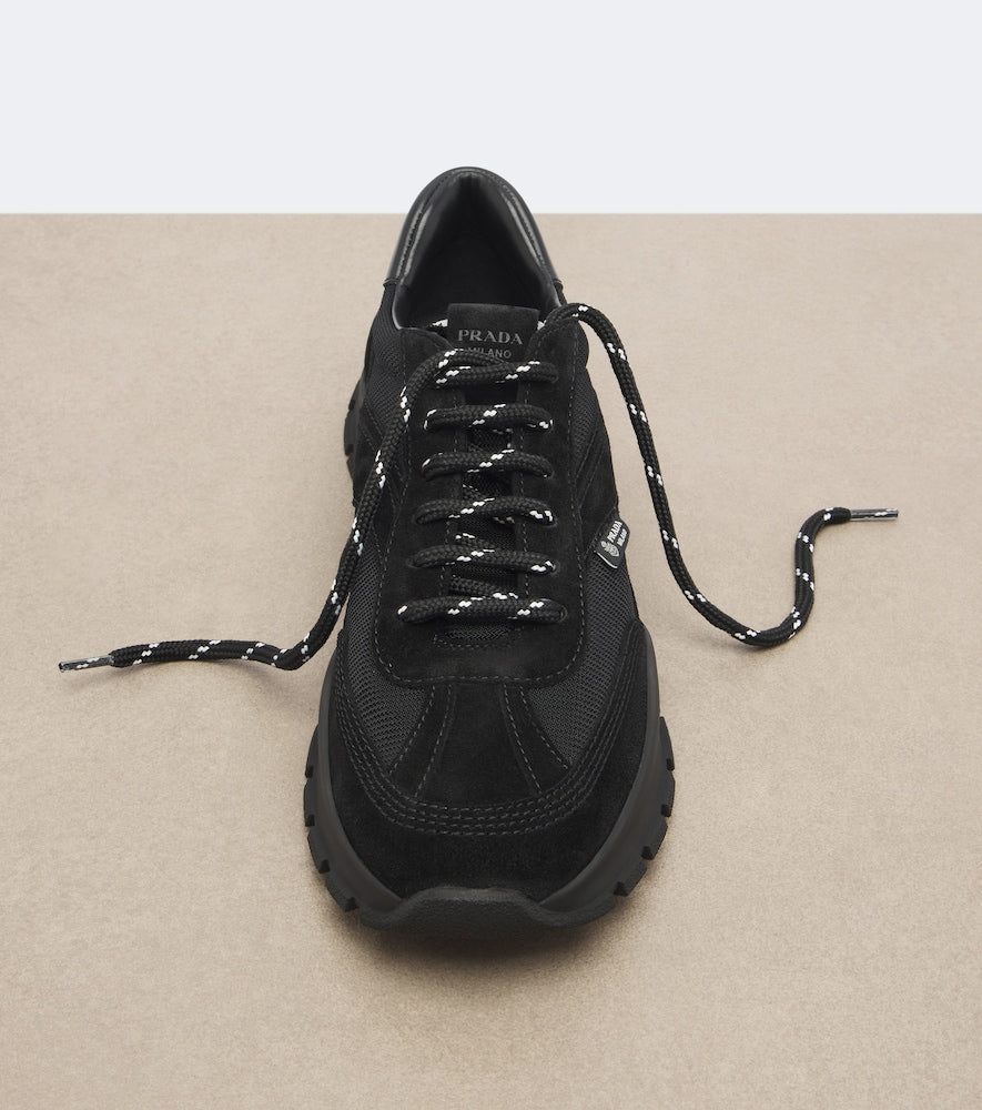 Prada Suede-trimmed sneakers - Black Low-Top Sneakers