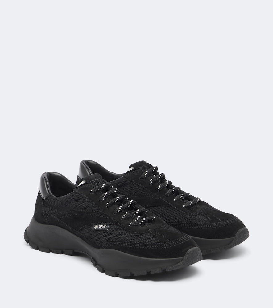 Prada Suede-trimmed sneakers - Black Low-Top Sneakers