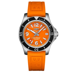 Previously Owned Breitling Superocean Automatic 36 Orange Dial Orange Strap Watch | 36mm | A17316D7101S1