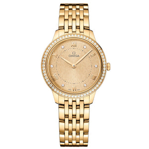 Previously Owned OMEGA De Ville Prestige Quartz Yellow Gold Diamond Watch | 30mm | O43455306058001