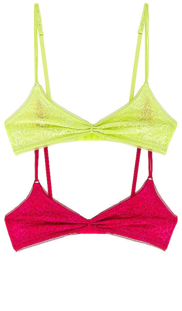 Privacy Please Gabrielle Bralette 2 Pack in Green - Privacy Please - Lot de 2 brassières Gabrielle en vert - Privacy Please Gabrielle 绿色文胸 2 件装 - Datenschutz Bitte Gabrielle Bralette im 2er-Pack in Grün - Privacy Please Gabrielle Bralette 2 팩 그린 색상 - Privacy Please Gabrielle Bralette Confezione da 2 in verde