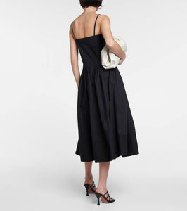 Proenza Schouler Pleated cotton-blend poplin midi dress