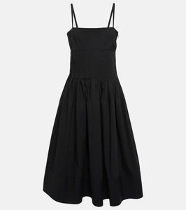 Proenza Schouler Pleated cotton-blend poplin midi dress