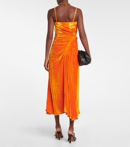 Proenza Schouler Ruched velvet midi dress