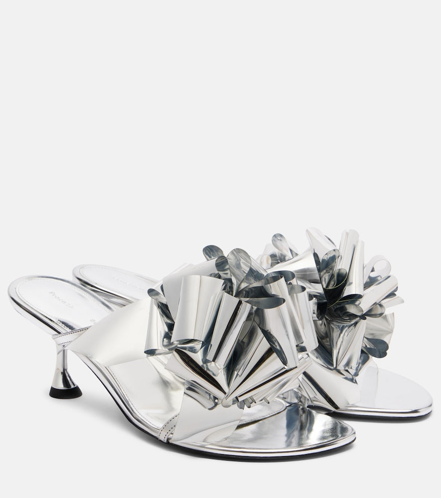 Proenza Schouler Tee Souvenir mirrored leather mules