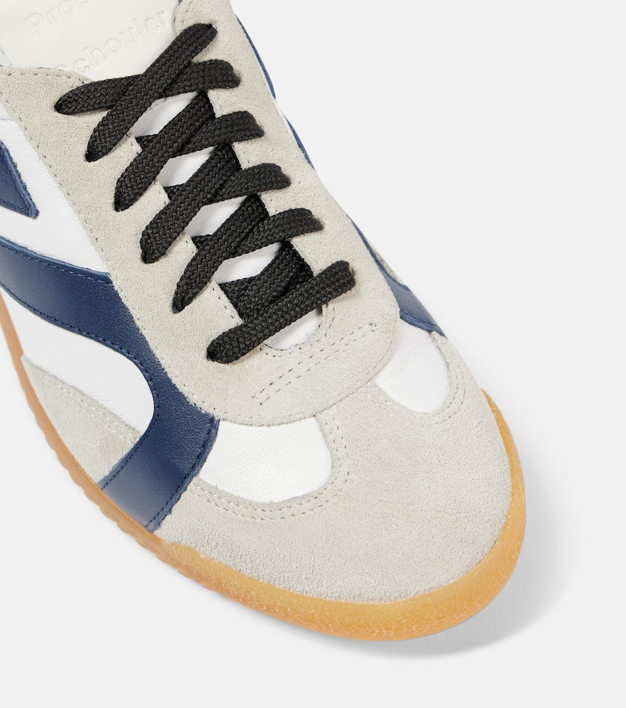 Proenza Schouler Track suede-trimmed leather sneakers