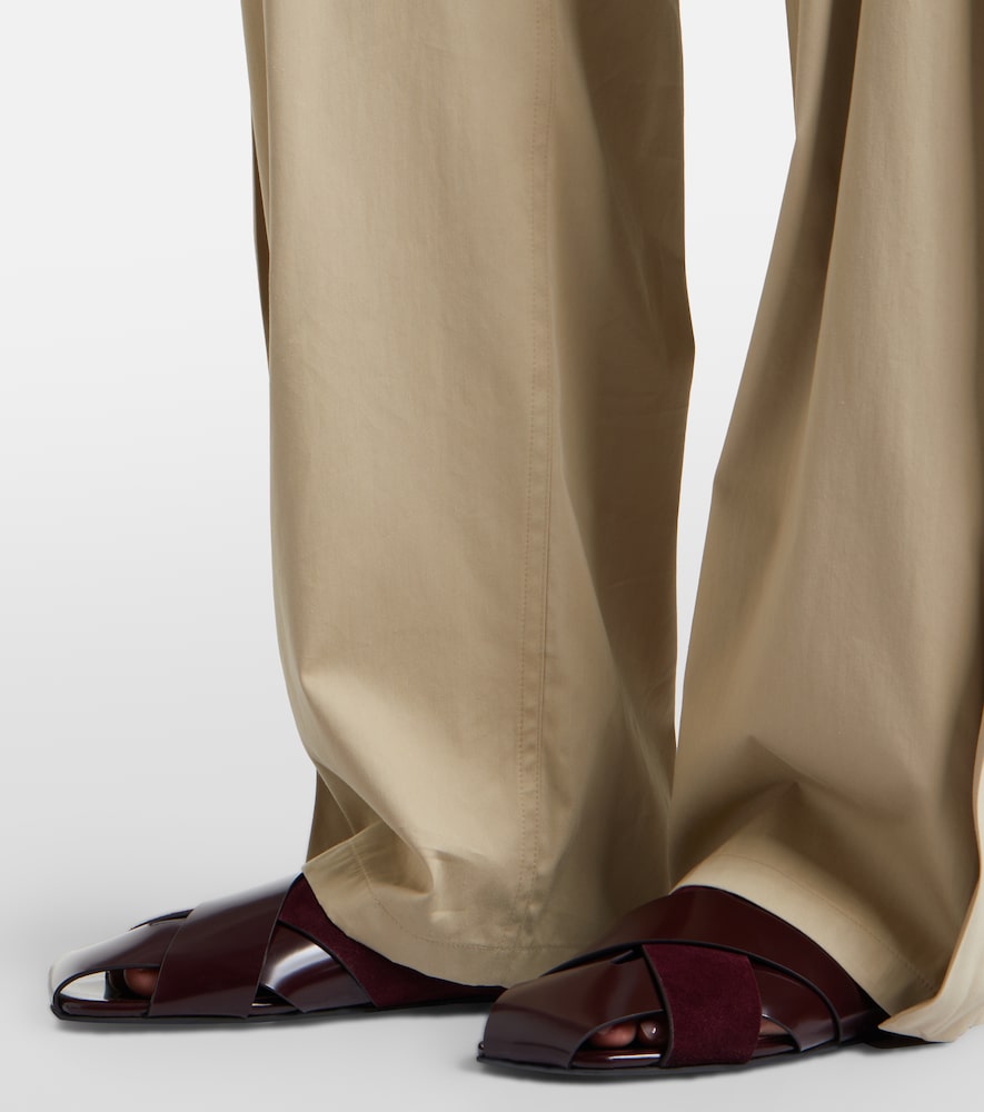 Proenza Schouler Slant leather sandals in Burgundy - Mules