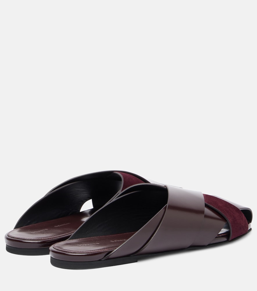 Proenza Schouler Slant leather sandals in Burgundy - Mules