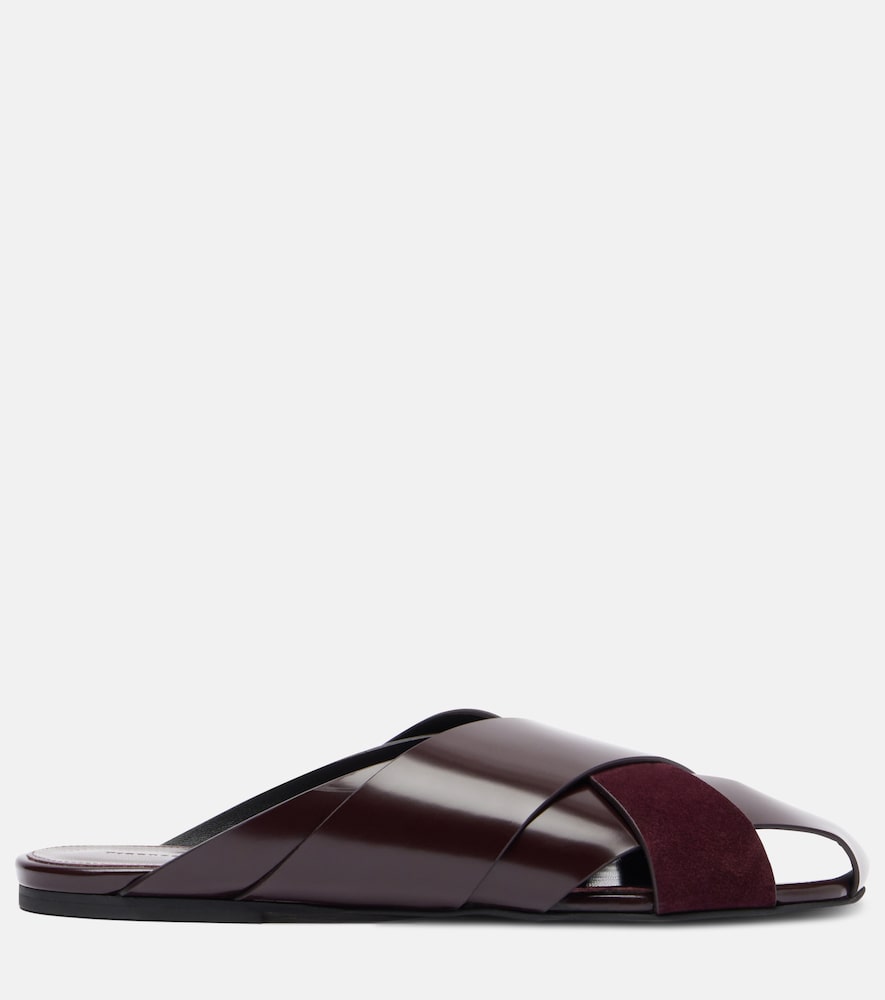Proenza Schouler Slant leather sandals in Burgundy - Mules