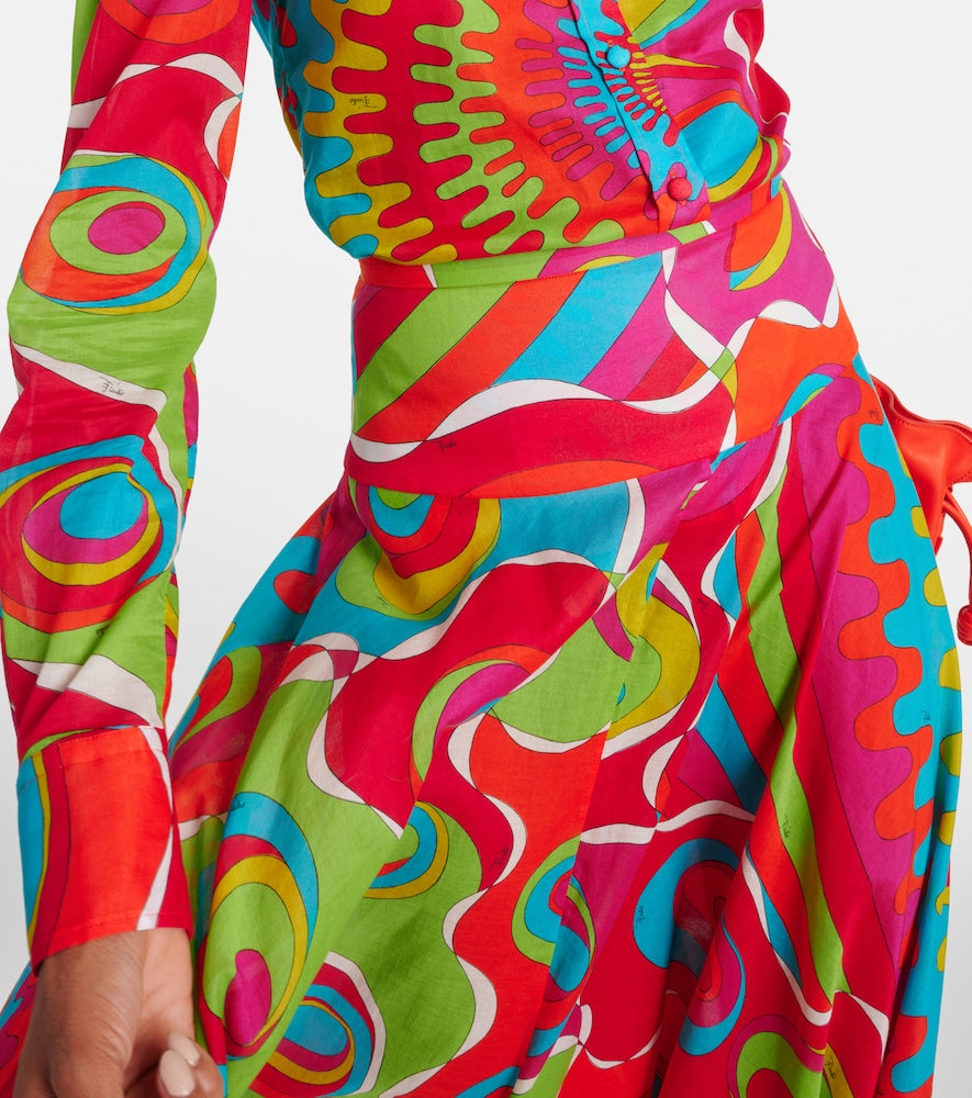 Pucci Bersaglio cotton maxi skirt