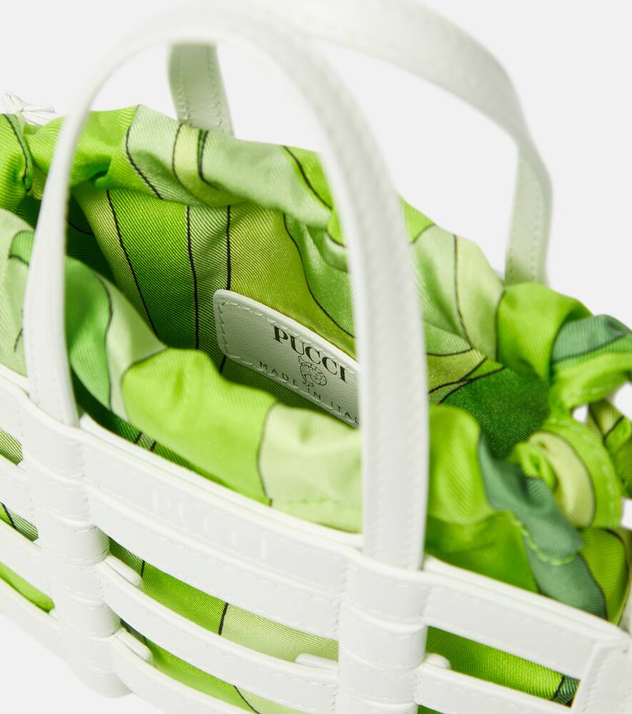 Pucci Cage Mini leather and silk tote bag