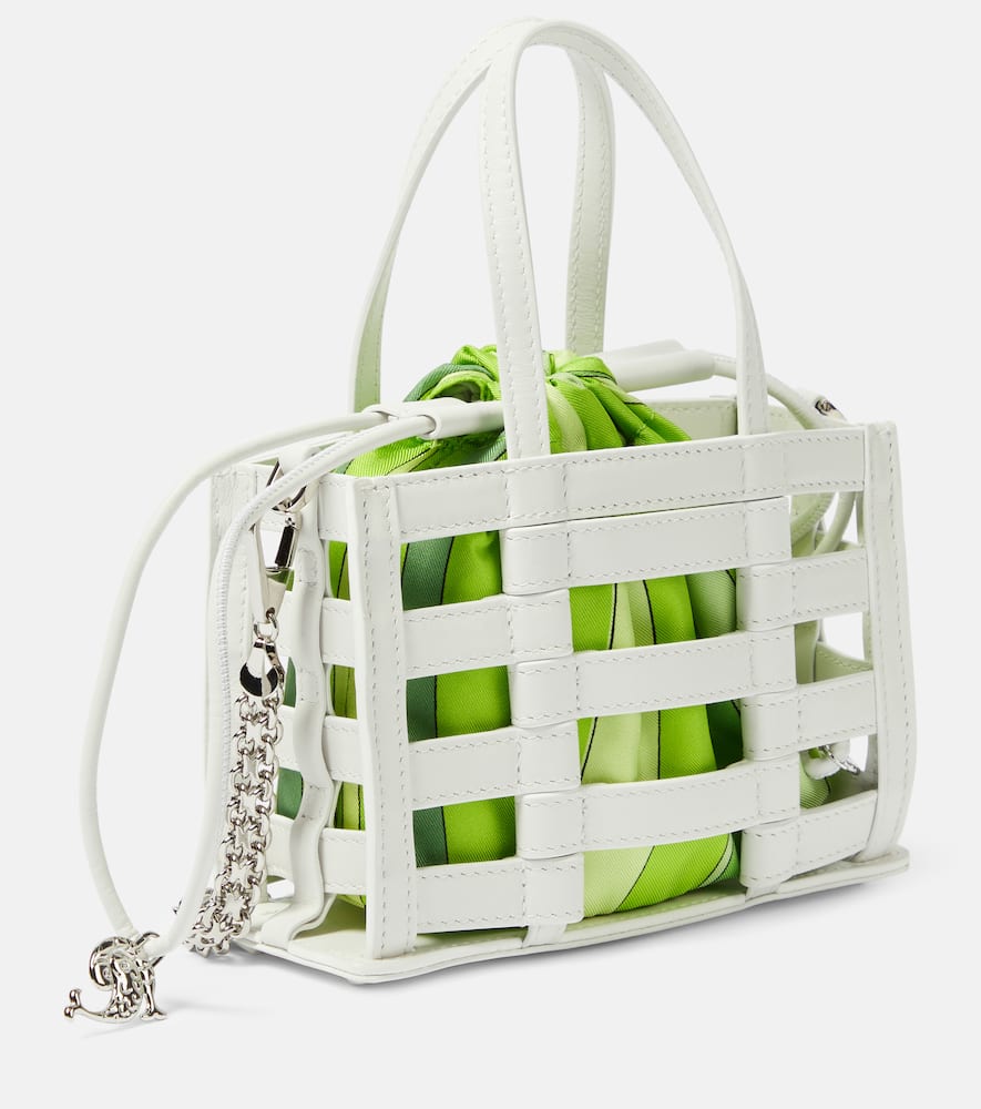 Pucci Cage Mini leather and silk tote bag