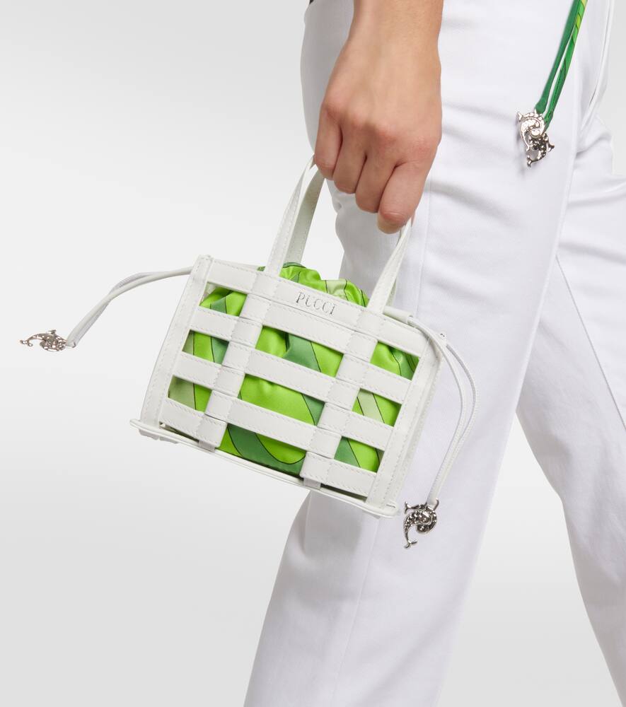 Pucci Cage Mini leather and silk tote bag