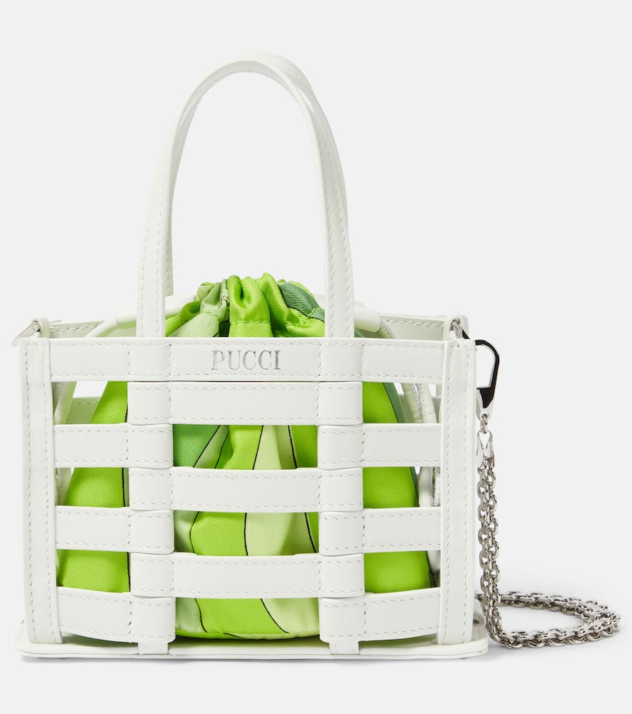 Pucci Cage Mini leather and silk tote bag