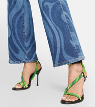 Pucci Iride leather-trimmed satin sandals