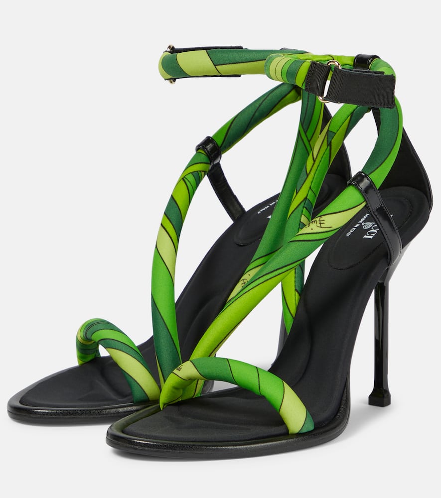 Pucci Iride leather-trimmed satin sandals