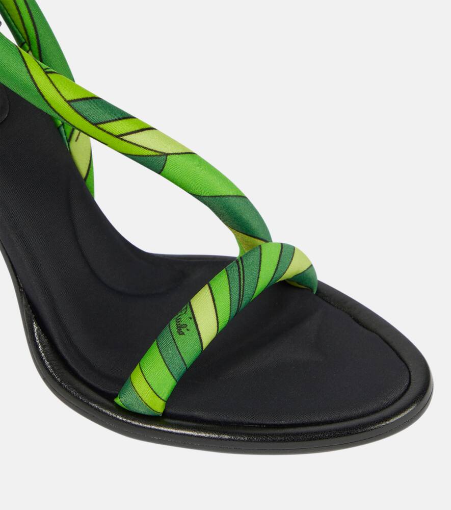 Pucci Iride leather-trimmed satin sandals