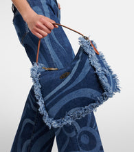 Pucci Marmo fringed denim shoulder bag