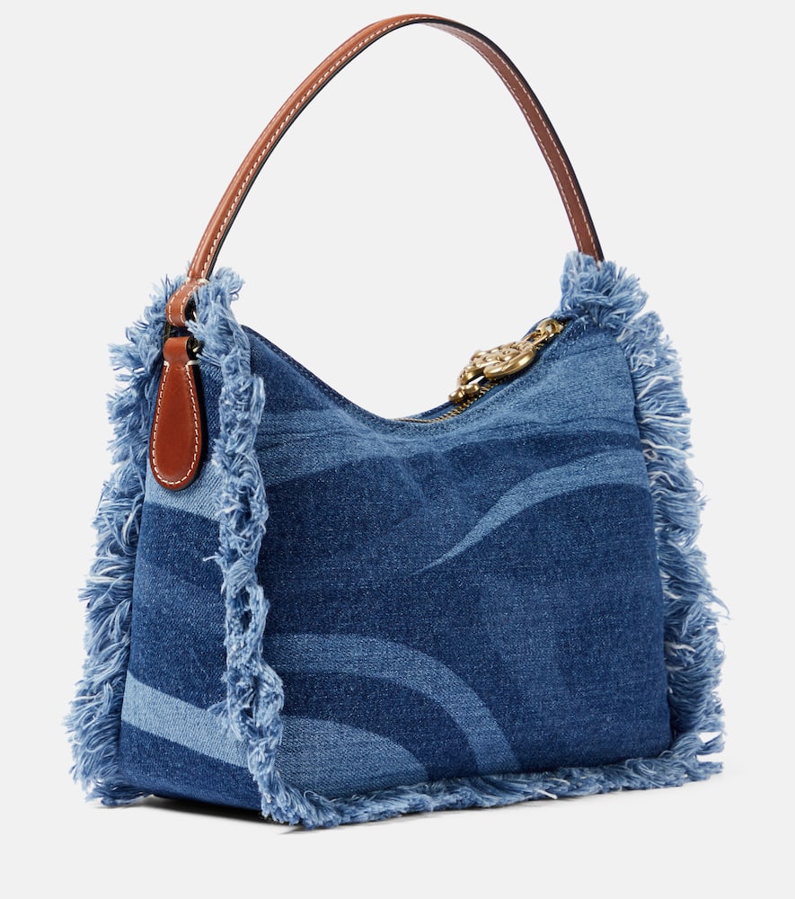 Pucci Marmo fringed denim shoulder bag