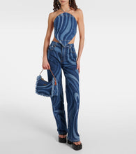 Pucci Marmo fringed denim shoulder bag