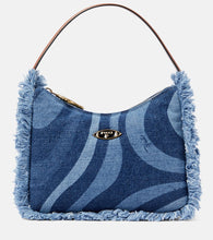 Pucci Marmo fringed denim shoulder bag. Shop Pucci Shoulder Bags for women now.