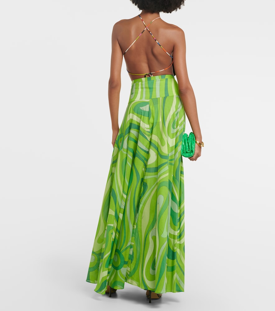 Pucci Marmo pleated cotton muslin maxi skirt