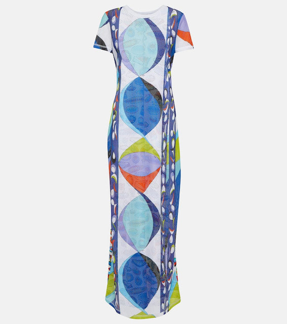 Pucci Pesci mesh maxi dress